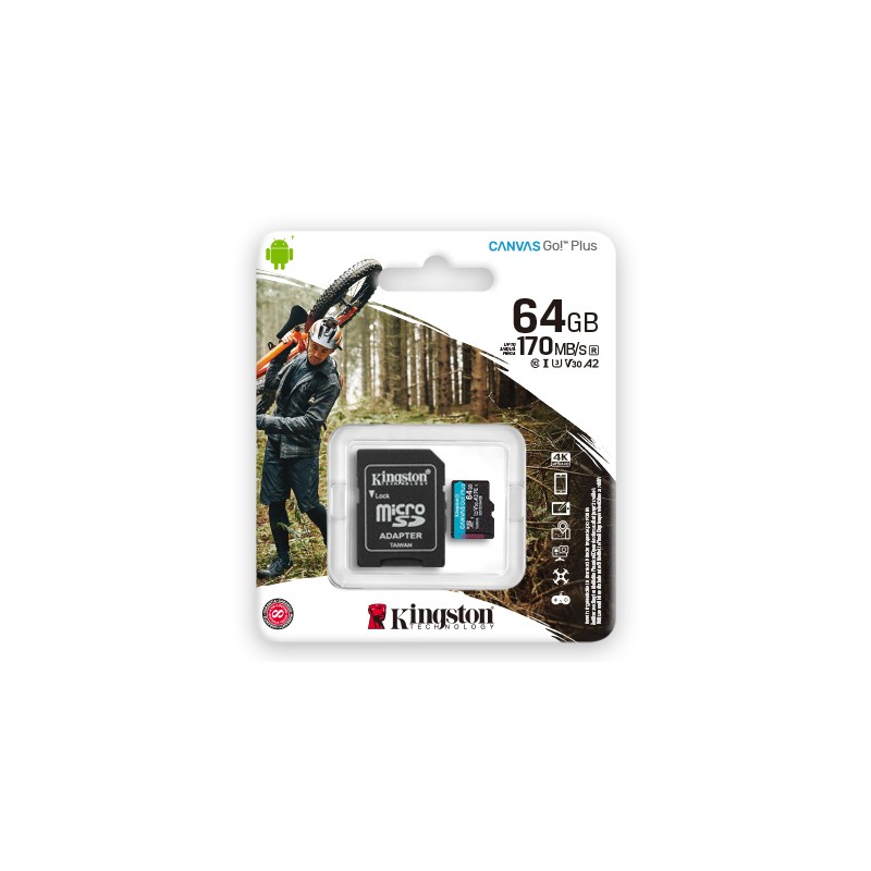 Memoria MicroSD Kingston Canvas Go! Plus 64 GB - A2 SDCG3/64GB