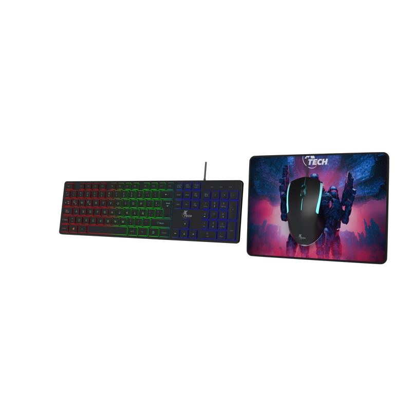 Combo Teclado Mouse y Mouse pad Gamer Xtech Hasha XTK-535S