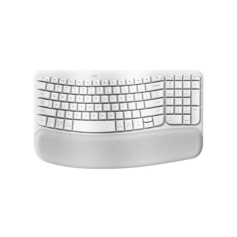 Teclado inalámbrico ergonómico Logitech Wave Keys Off Blanco 920-012275