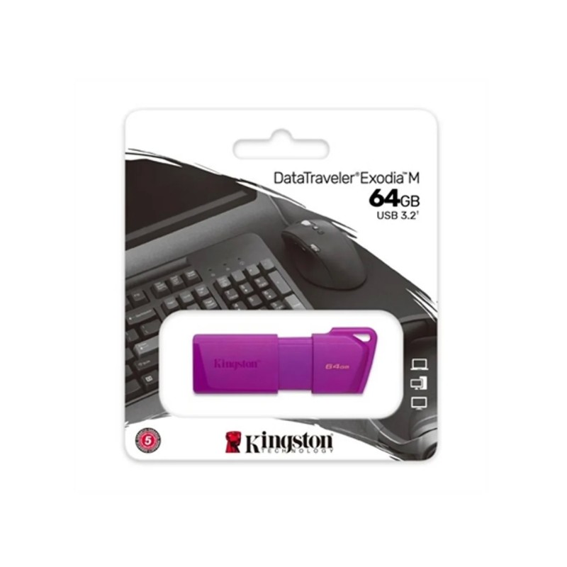 Memoria USB Kingston 64GB DataTraveler Exodia Morado KC-U2L64-7LP