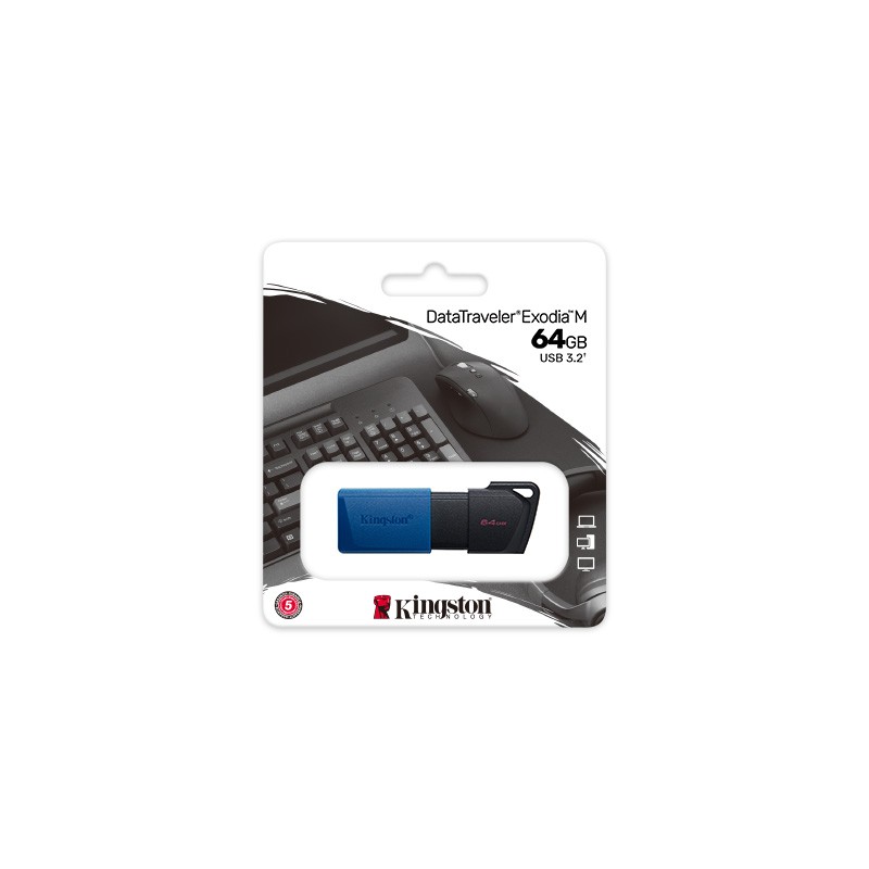 Memoria USB Kingston DataTraveler Exodia M 64GB USB 3.2 Azul DTXM/64GB