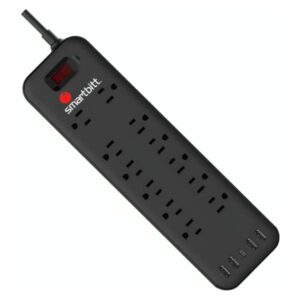 REGLETA PROTECTOR DE PICOS SMARTBITT SUPRESSOR 12 OUTLETS 5USB SBSS-B12-5U