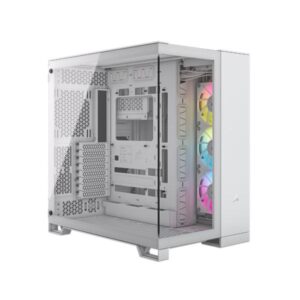 CASE GAMING RGB CORSAIR DOBLE CAMARA MEDIA TORRE 6500X RGB VIDRIO TEMPLADO 3  WHITE CC-9011270-WW