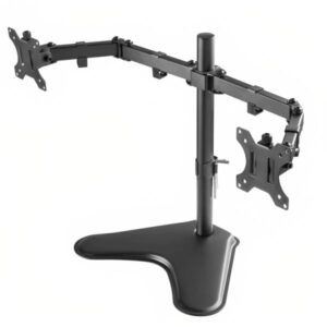 SOPORTE DE ESCRITORIO PARA MONITORES UNNO TEKNO TM8001BK COMPATIBLE CON MONITORES PLANOS DE HASTA 32" CAPACIDAD DE 8KG CADA UNO CON ORGANIZADOR DE CABLES