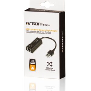 ADAPTADOR ARGOM ADAPTADOR USB 2.0 A RJ45 6" 15CM ARG-CB-0045
