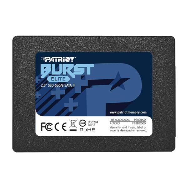 HD INTERNO SOLIDO 480GB PATRIOT BURST ELITE 2.5 PULG SATA III 450MB/S / 320MB/S PBE480GS25SSDR NEGRO