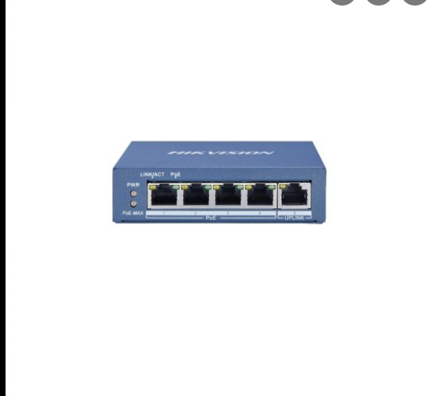 SWITCH HIKVISION DS-3E0505P-E/M(O-STD) 5 PUERTOS 4 RJ45 GIGABIT POE + 1 RJ45 GIGABIT 10/100/1000 MBPS NO ADMINISTRABLE 301801420 GRIS