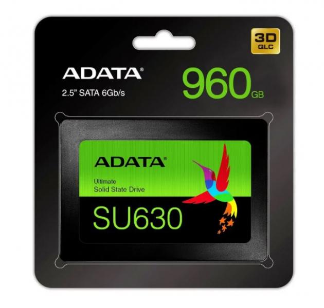 HD INTERNO SOLIDO 960GB ADATA SU630 2.5 PULG SATA III 520MB/S / 450MB/S ASU630SS-960GQ-R NEGRO