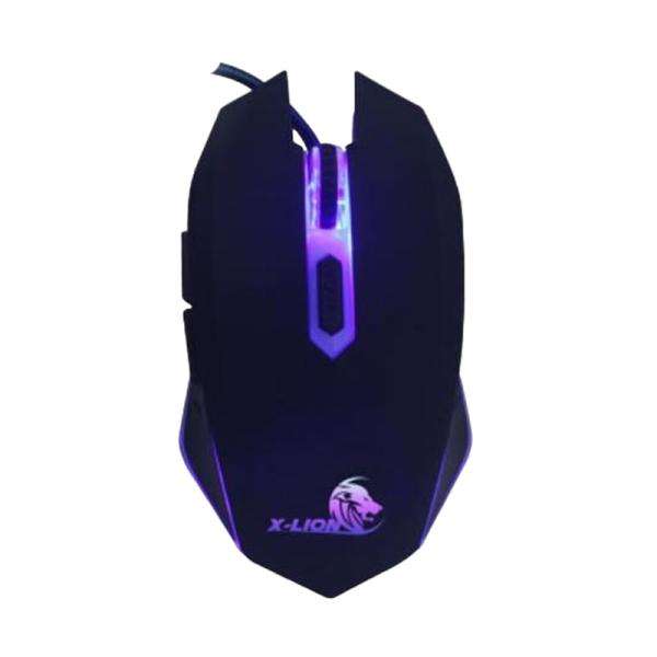 MOUSE GAMING RGB X-LION MS-200 ALÁMBRICO USB 2400 DPI NEGRO